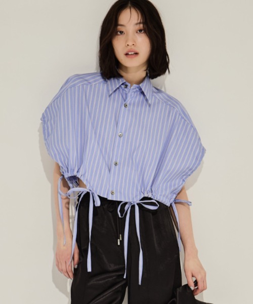 ブラウス シャツ 「UJOH/ウジョー」「STUDIOUS別注」フレンチスリーブシャツ レディース