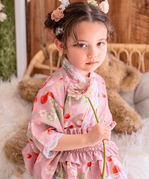 浴衣 2WAY浴衣ドレス（浴衣上下＋作り帯） キッズ 子供 女の子