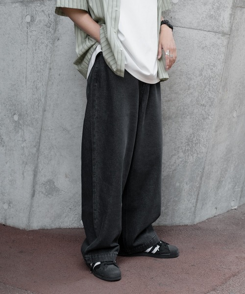 「kutir」 加工デニムパンツ LARGE ブラック メンズ