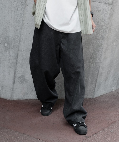 「kutir」 加工デニムパンツ LARGE ブラック メンズ