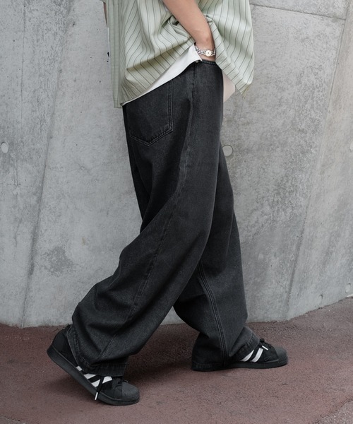 「kutir」 加工デニムパンツ LARGE ブラック メンズ