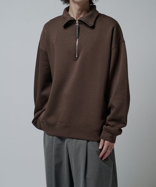 Lui's（ルイス） tシャツ シルキーポンチハーフジップ メンズ