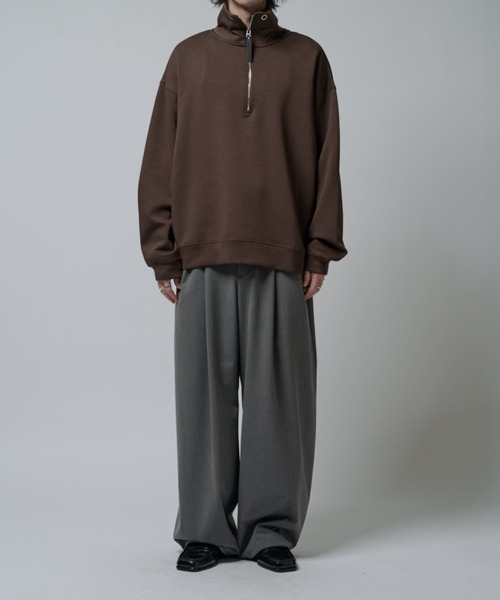 Lui's（ルイス） tシャツ シルキーポンチハーフジップ メンズ