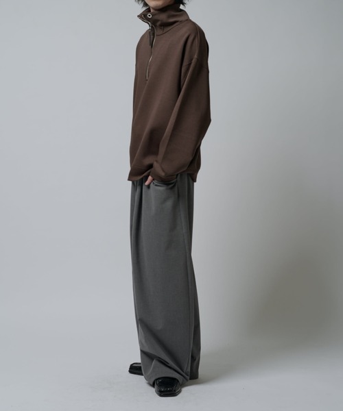 Lui's（ルイス） tシャツ シルキーポンチハーフジップ メンズ