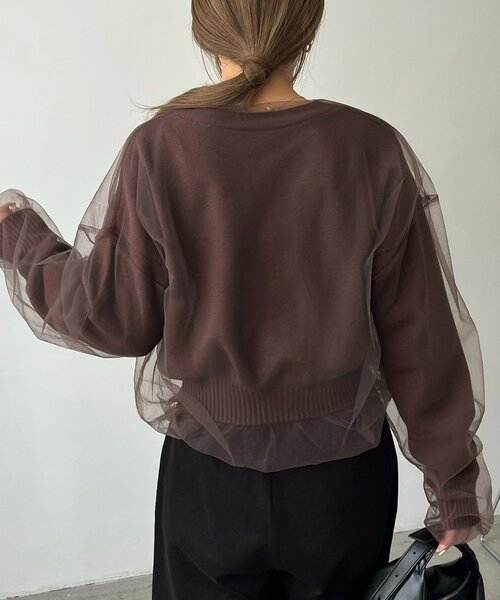 CAPRICIEUX LE'MAGE カーディガン 「1枚で着映え」チュール