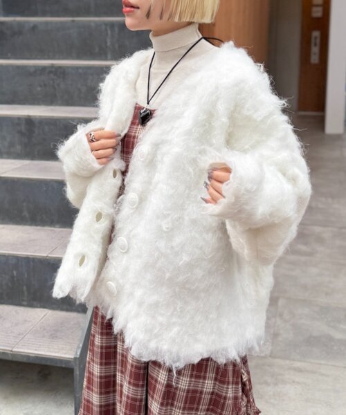 w closet（ダブルクローゼット） カーディガン 「25AW」MIXシャギーBIG