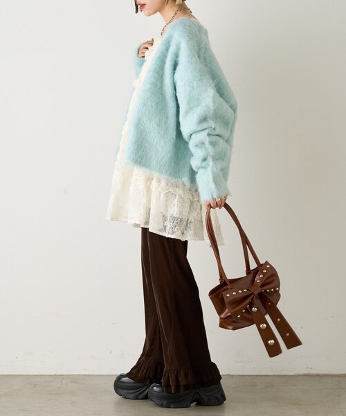 w closet（ダブルクローゼット） カーディガン 「25AW」MIXシャギーBIG
