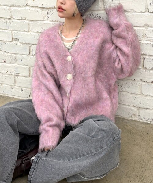 w closet（ダブルクローゼット） カーディガン 「25AW」MIXシャギーBIG