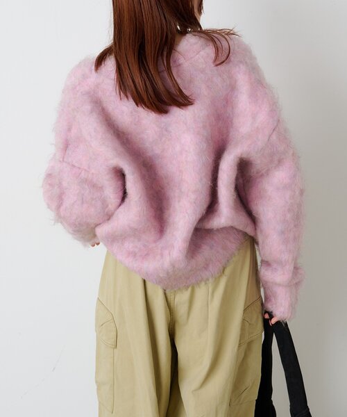 STONE  25AW ウールカーディガン　Lサイズ　タグ付き w closet（ダブルクローゼット） カーディガン 「25AW」MIXシャギーBIG