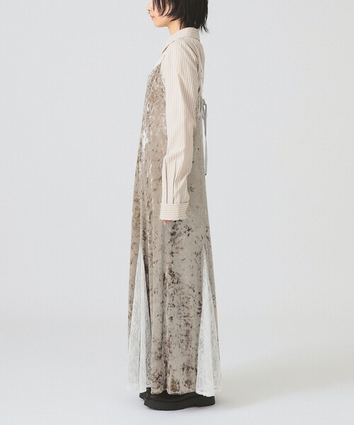 Ray BEAMS（レイ ビームス） ワンピース ベロア レース レイヤー