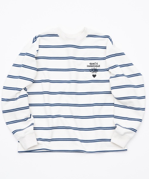 kaoyorinakami トレーナー スウェット connie border sweat / コニー