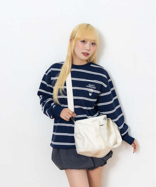 kaoyorinakami トレーナー スウェット connie border sweat / コニー 