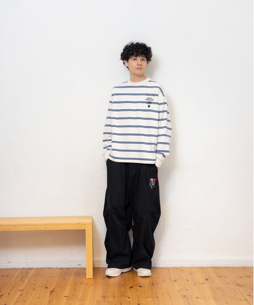 kaoyorinakami トレーナー スウェット connie border sweat / コニー