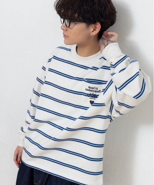 kaoyorinakami トレーナー スウェット connie border sweat / コニー