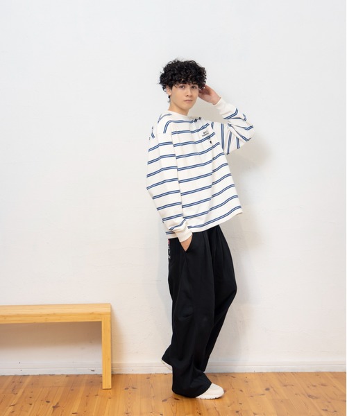 kaoyorinakami トレーナー スウェット connie border sweat / コニー