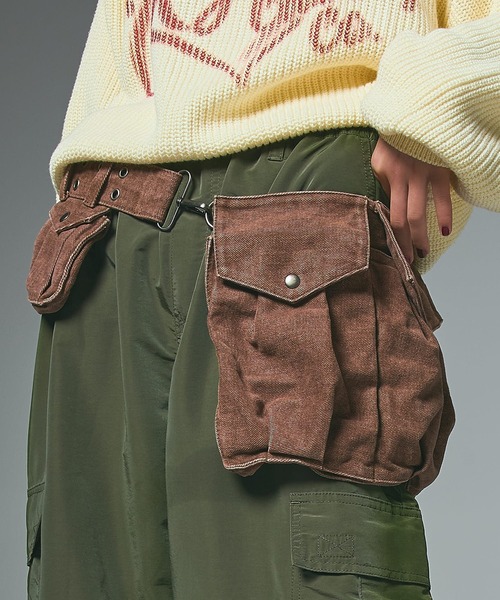 X-girl（エックスガール） ウエストポーチ ウエストバッグ EYELET BELT