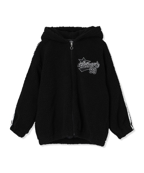 BISKEE コート アウター フード付き袖ラインボアジャケット（カモフラ 