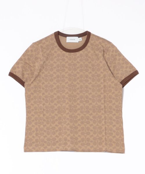 COACH（コーチ） tシャツ シグネチャー リンガー Tシャツ レディース