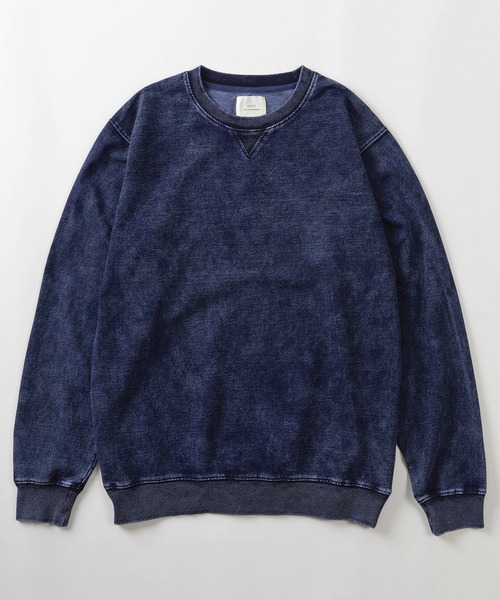 [新品]AMERI デニムのトレーナー トレーナー スウェット 「81」ケミカル加工 カットデニム メンズ