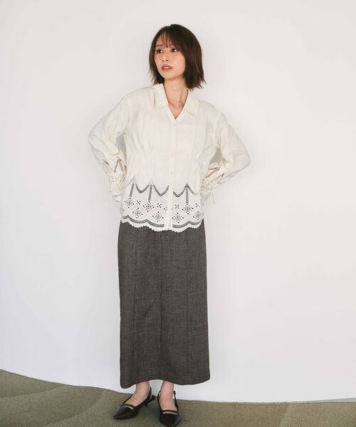 STRATA（エストラータ） tシャツ エンブロイダリーリボンスリーブ