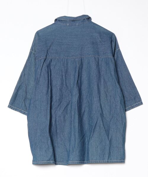 「epnok」 半袖シャツ LARGE インディゴブルー メンズ_画像2
