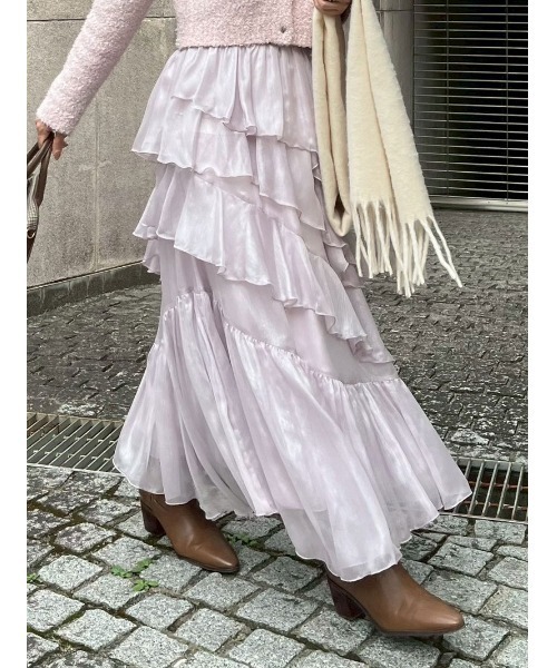 LILY BROWN（リリーブラウン） スカート ブライトシアーラッフル