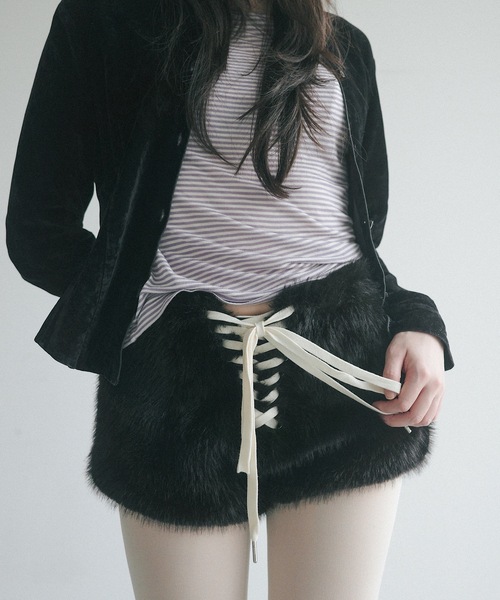 楽天市場】ショートパンツ ファーの通販 パンツ LACED FUR SHORTS
