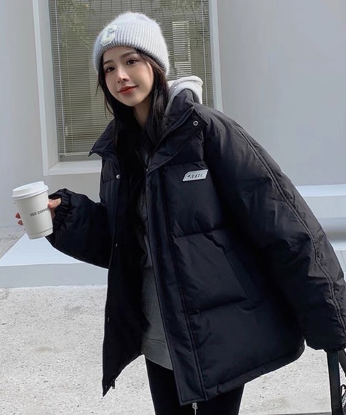 「shopnikoniko」 中綿ブルゾン フリー ブラック レディース_画像5