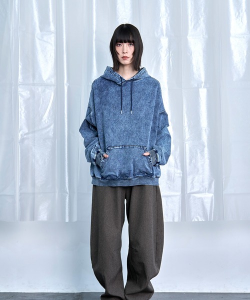 tシャツ 「Nora Lily」Denim-Look Pullover Sweat Hoodie メンズ レディース | Nora Lily | 16