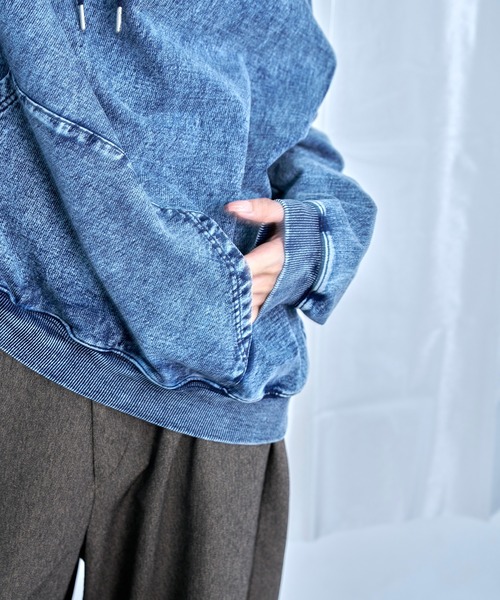 tシャツ 「Nora Lily」Denim-Look Pullover Sweat Hoodie メンズ レディース | Nora Lily | 20