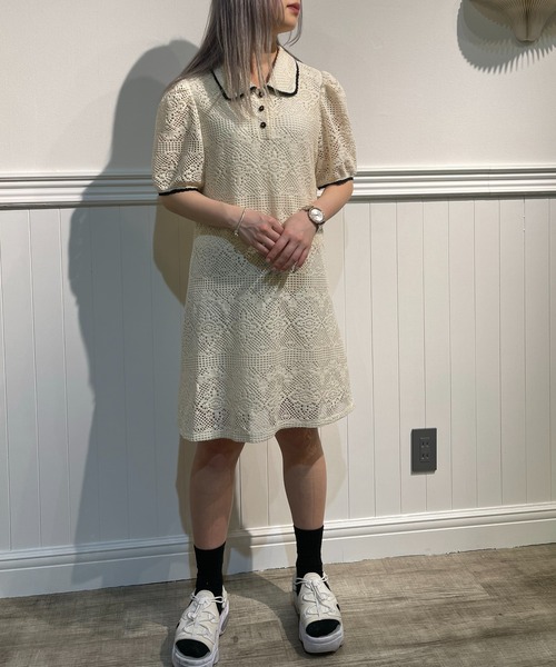 「LA POMME petit」 シャツワンピース SMALL ベージュ レディース_画像2