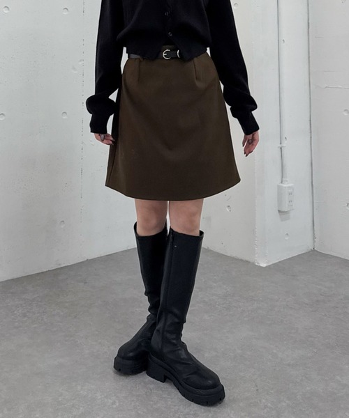 archives（アルシーヴ） スカート ウールライク台形ミニスカート