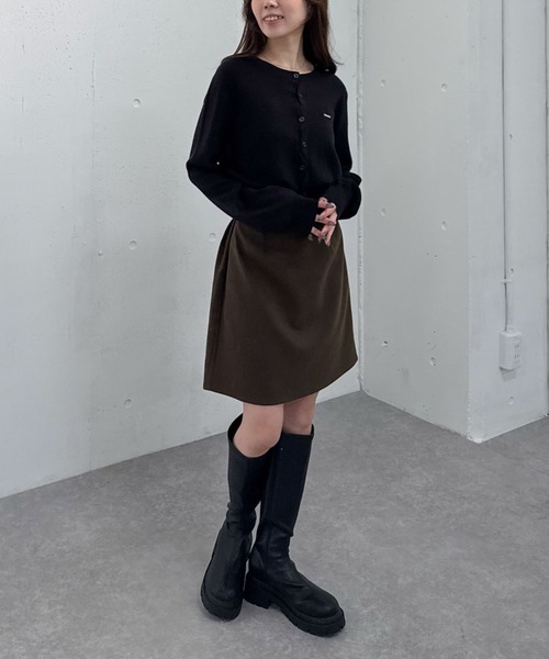 archives（アルシーヴ） スカート ウールライク台形ミニスカート