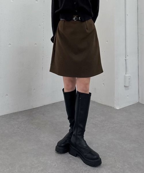 archives（アルシーヴ） スカート ウールライク台形ミニスカート