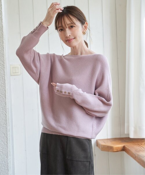 ikka（イッカ） ニット セーター 横リブドルマンラメニットプル