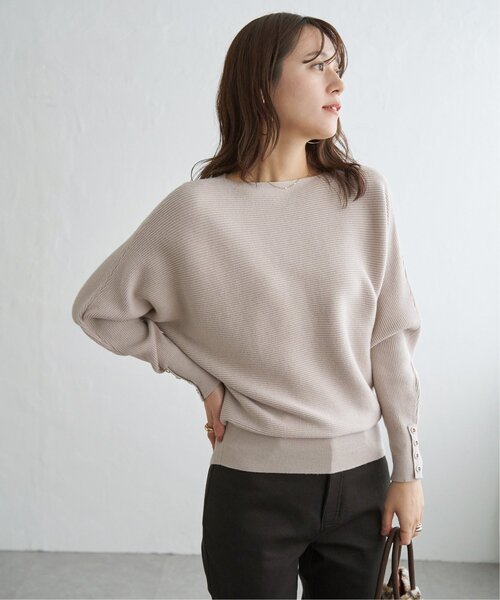 ikka（イッカ） ニット セーター 横リブドルマンラメニットプル