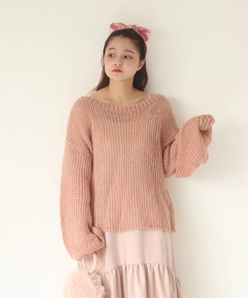 「muguet」 長袖ニット FREE ベビーピンク レディース_画像5