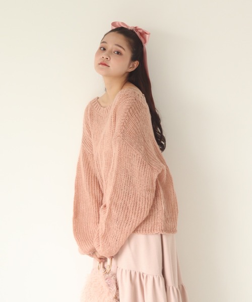 「muguet」 長袖ニット FREE ベビーピンク レディース_画像6
