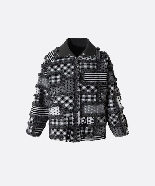 ダウンジャケット ダウン Two Way Fringe Check Down Jacket メンズ
