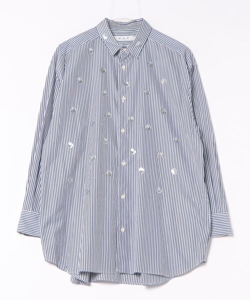 「H.A.K」 長袖シャツ FREE ホワイト レディース_画像9