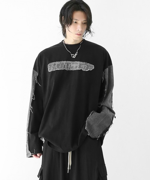 「minsobi」 長袖Tシャツ FREE ブラック メンズ_画像2