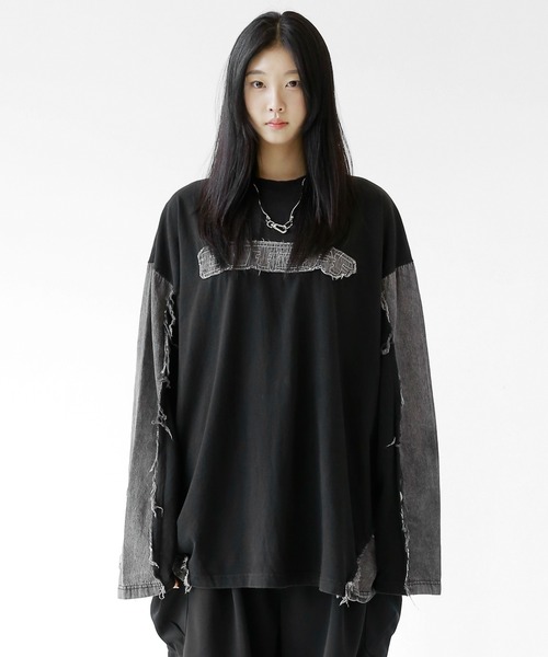 「minsobi」 長袖Tシャツ FREE ブラック メンズ_画像6