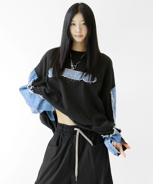 「minsobi」 長袖Tシャツ FREE ブラック メンズ_画像10