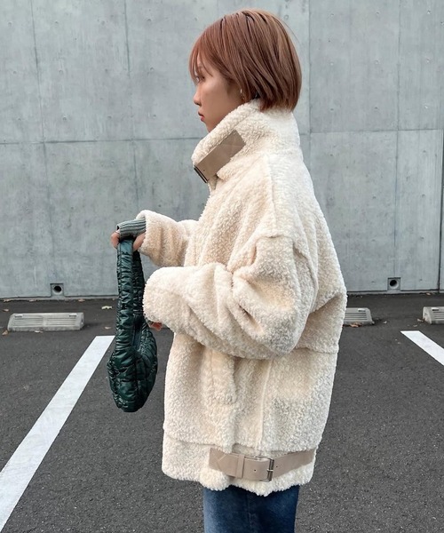 本物✩ムートンコート✩ハイグレード✩柔らか✩軽い✩ファーコート✩ベージュ系 Whim Gazette(ウィム ガゼット)の【FURLING by GIANNI】ムートンロング