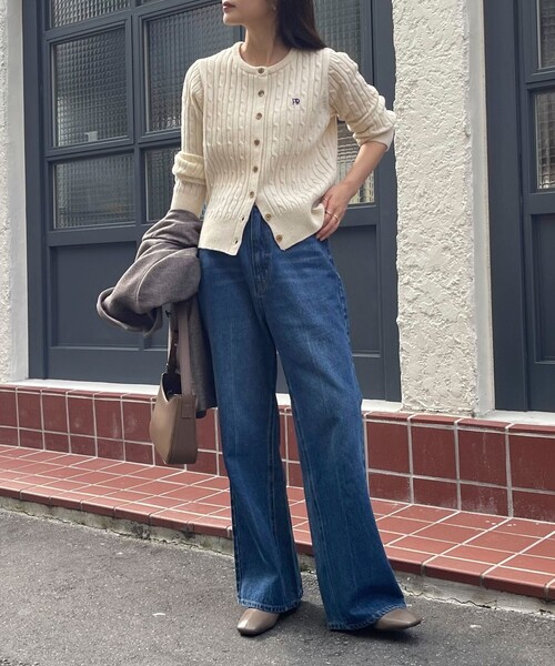 「fredy emue」 ニットカーディガン 38 レッド レディース_画像3