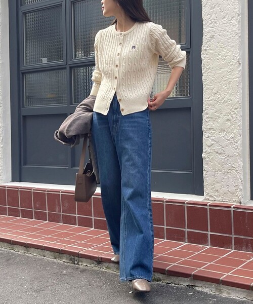 「fredy emue」 ニットカーディガン 38 レッド レディース_画像4