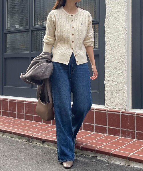 「fredy emue」 ニットカーディガン 38 レッド レディース_画像5