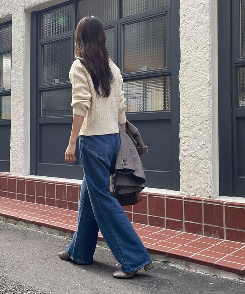 「fredy emue」 ニットカーディガン 38 レッド レディース_画像6