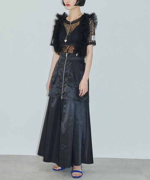 「VIOLETTA」 フレアスカート S ブラック レディース_画像3