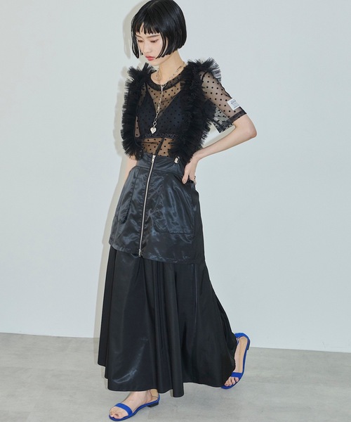 「VIOLETTA」 フレアスカート S ブラック レディース_画像6